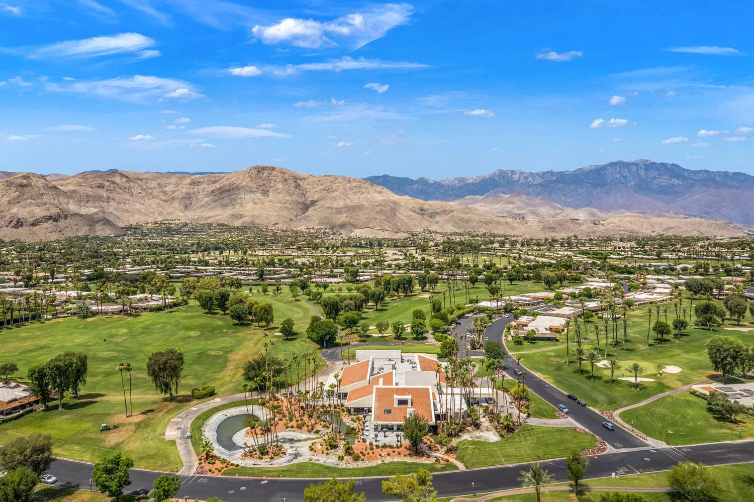Rancho Mirage from the air, with the Santa Rosa Mountains
