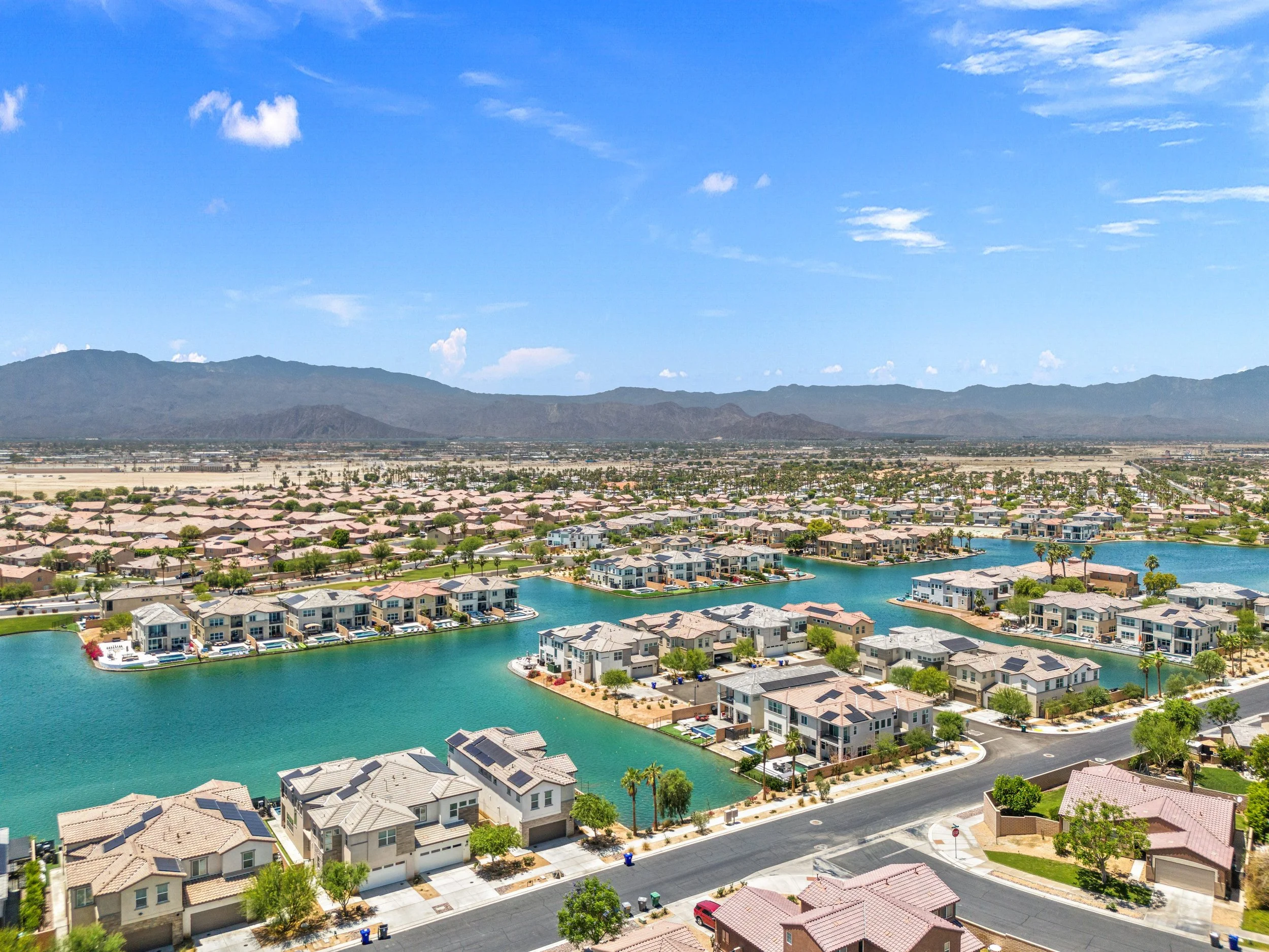 Lakeside homes in Indio, toward the Santa Rosa Mountains