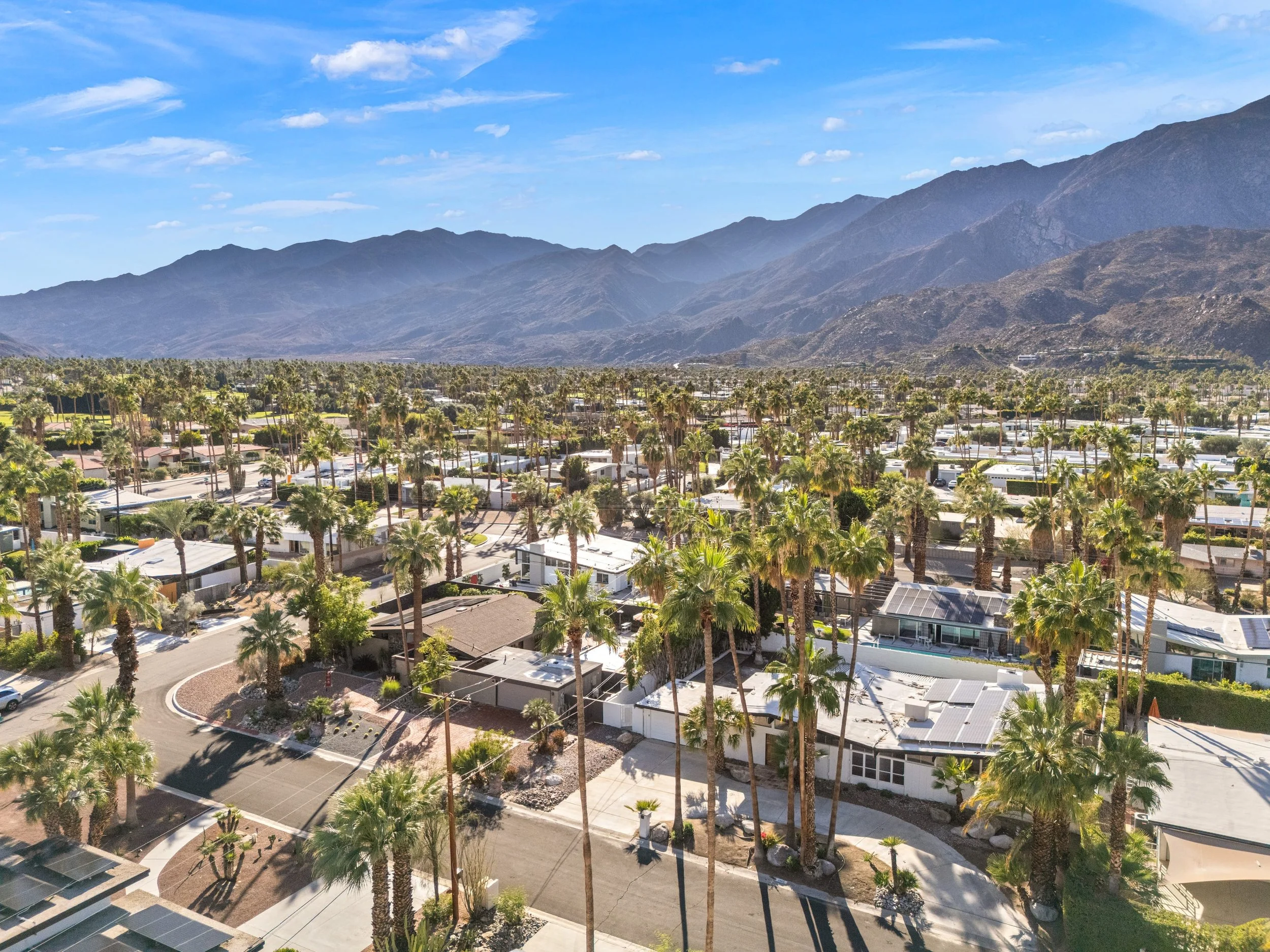 Twin Palms, Palm Springs, with the San Jacinto Mountains behind