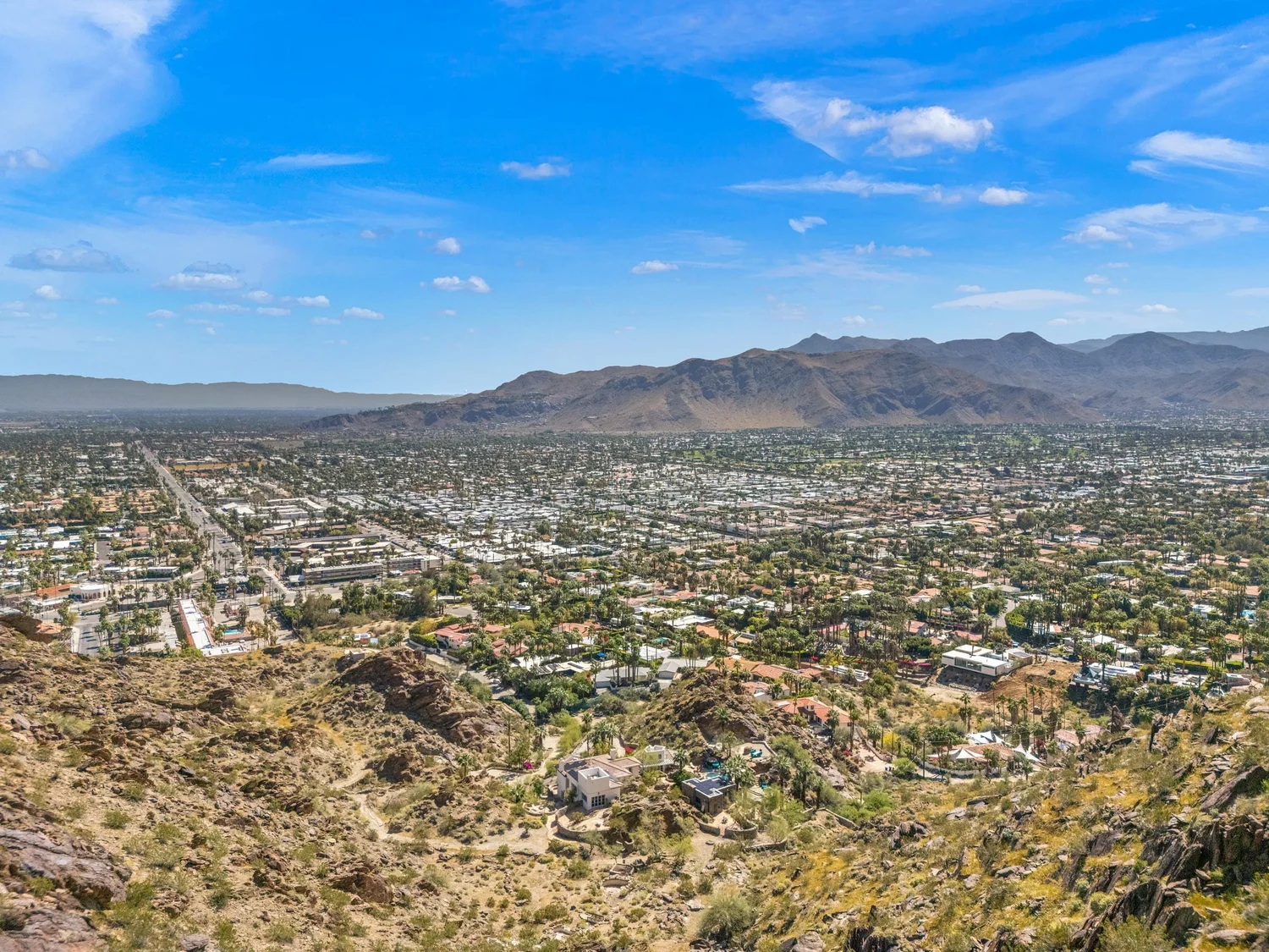 Palm Springs from the hillside above the city