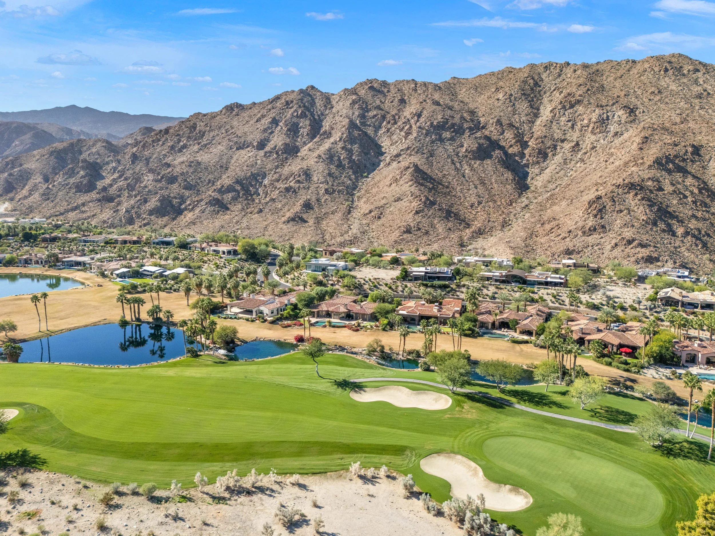 Golf course homes in south Palm Desert below the Santa Rosa Mountains