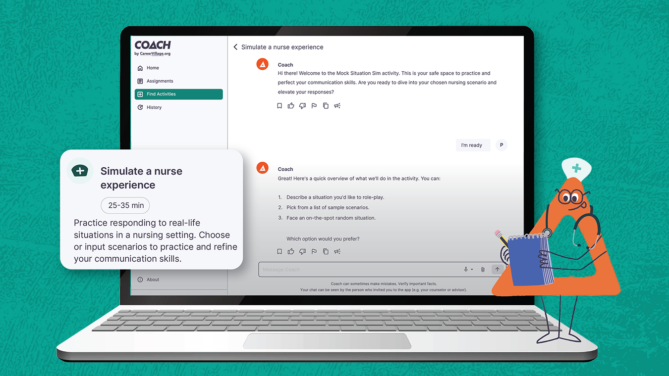 Practice answering nursing interview questions and simulate on-the-job scenarios like patient interactions or conversations with supervisors.