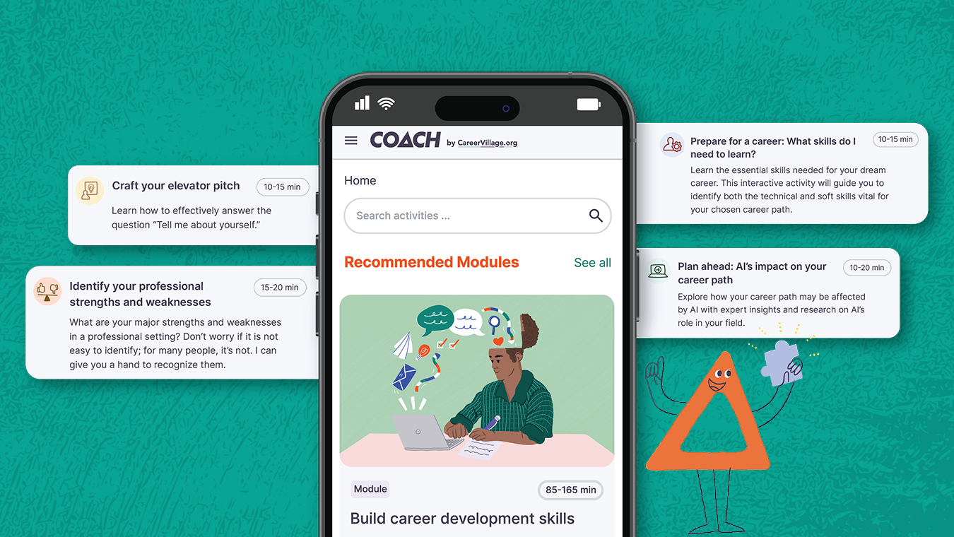 Coach interface with activity tiles in foreground