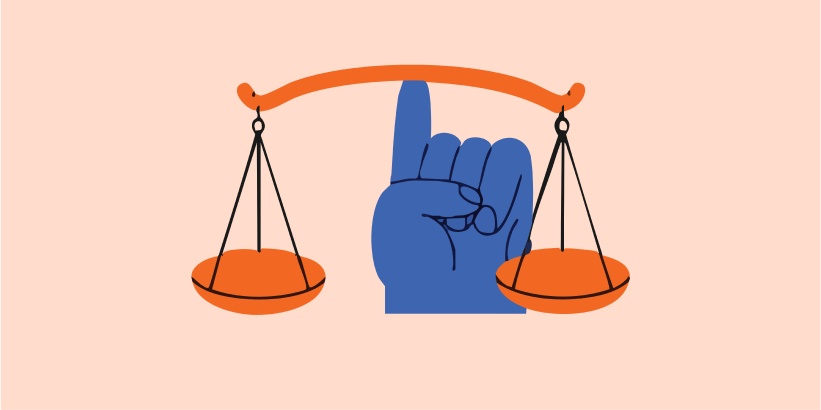 hand in scale illustration