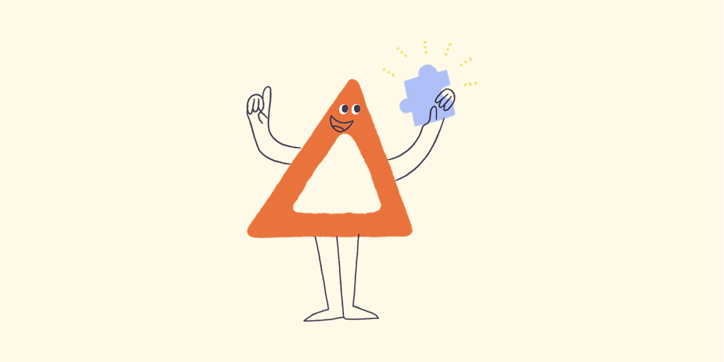 Illustration. Deltie, Coach avatar, holds up a puzzle piece to indicate integration options