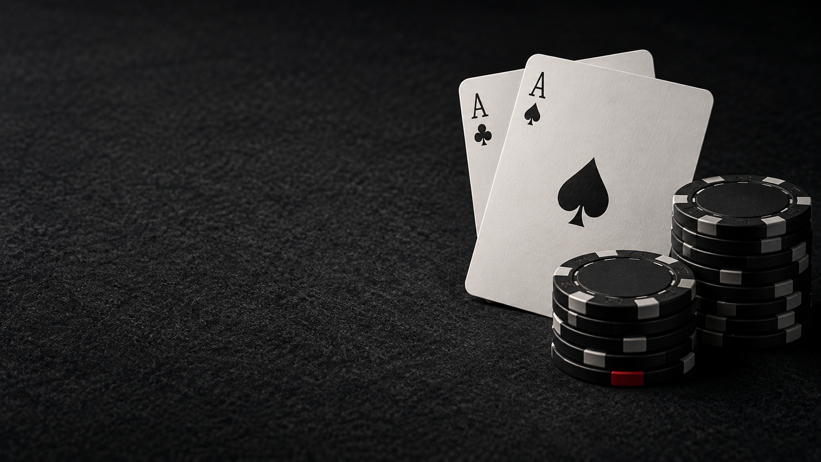 Casino still life artwork with playing cards and chips