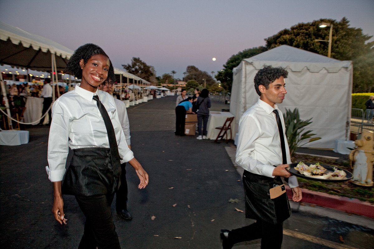 Waitstaff for weddings in NY serving at a reception