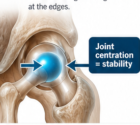 Anatomical illustration of a hip joint