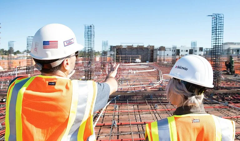Construction workers on site