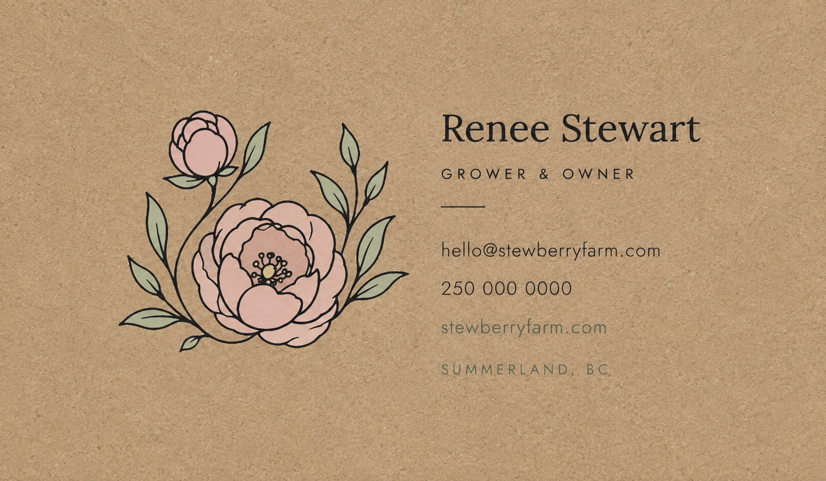 Kraft card, back
