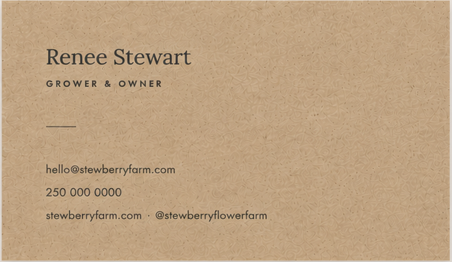 Kraft card, back