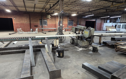 Fabrication tables and steel components in the NOBA shop