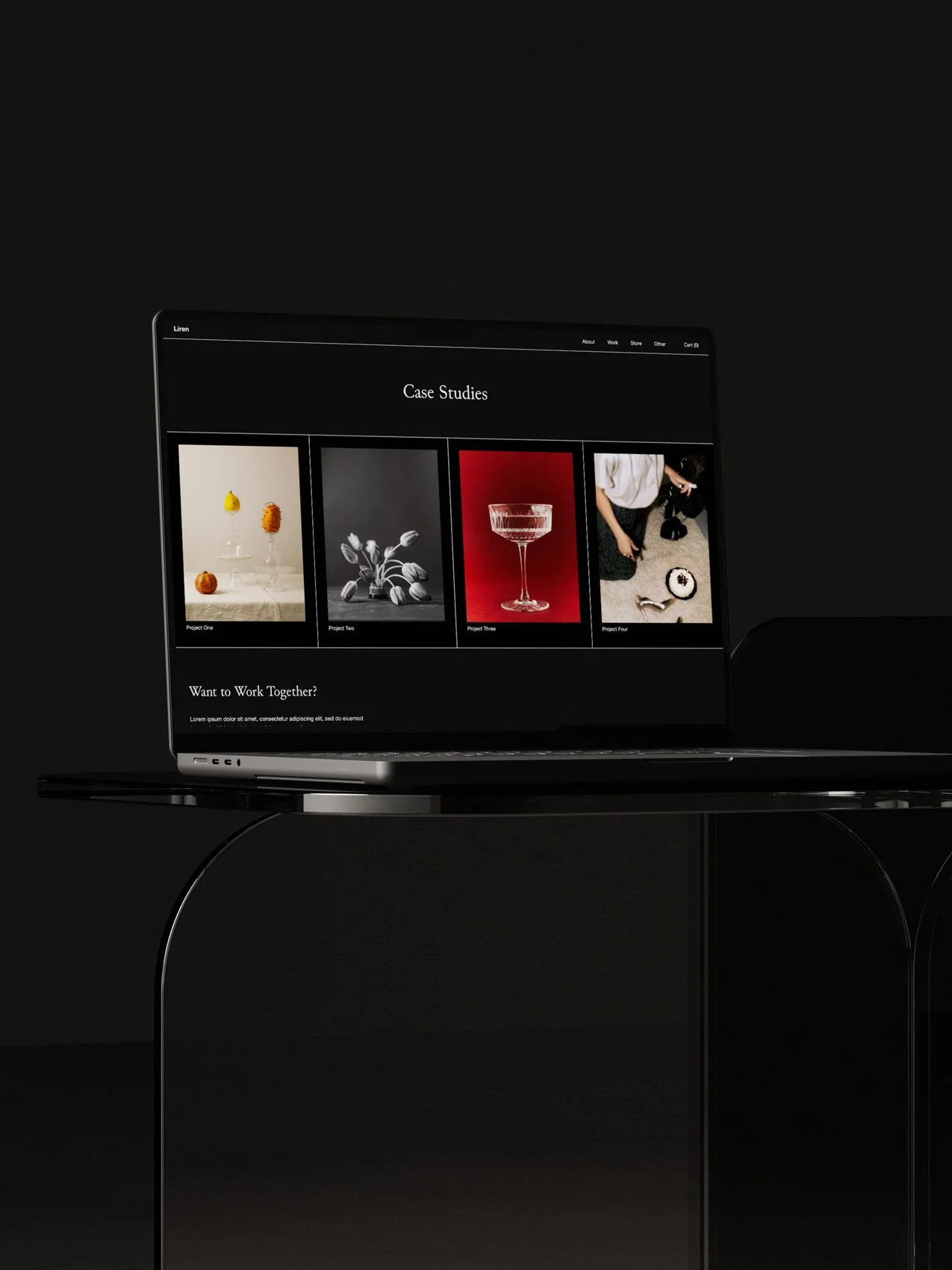 Liren Squarespace agency website template displayed on a laptop.