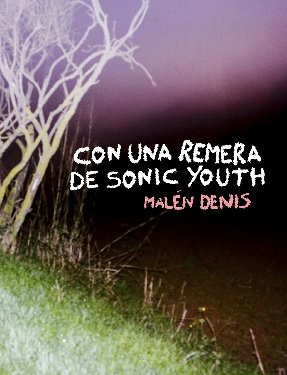 Con una remera de Sonic Youth cover: flash-lit branches at night