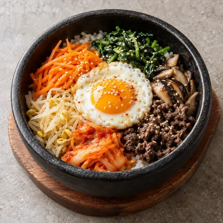 Illustrative image of a bibimbap bowl