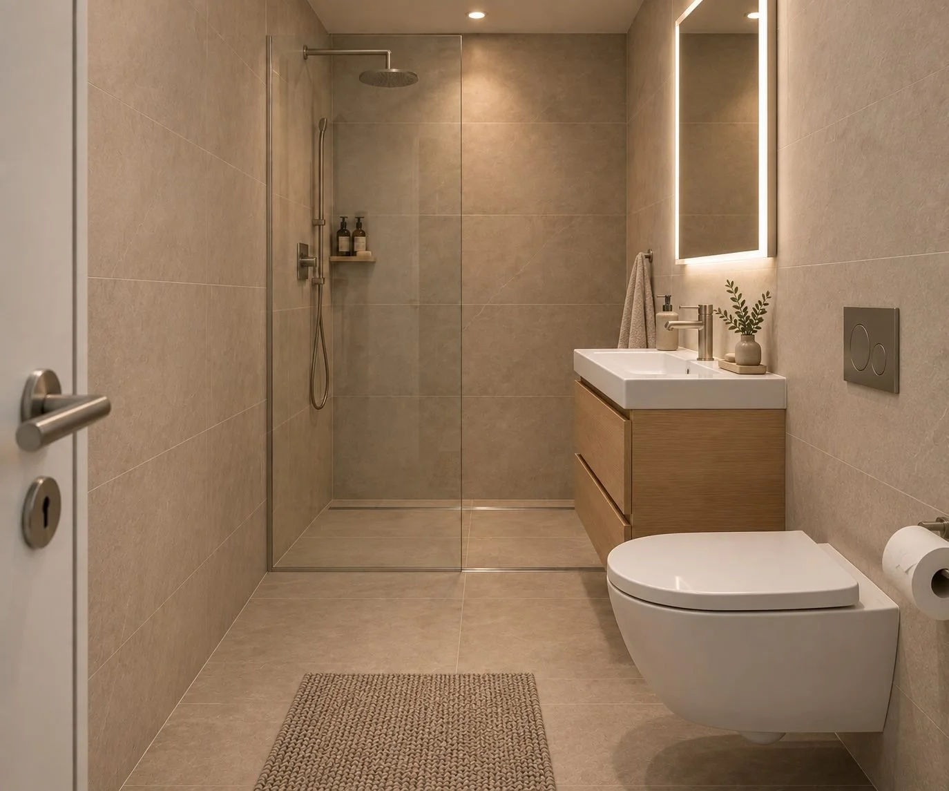 Visualisierung Bad mit Dusche, Wohnung B09