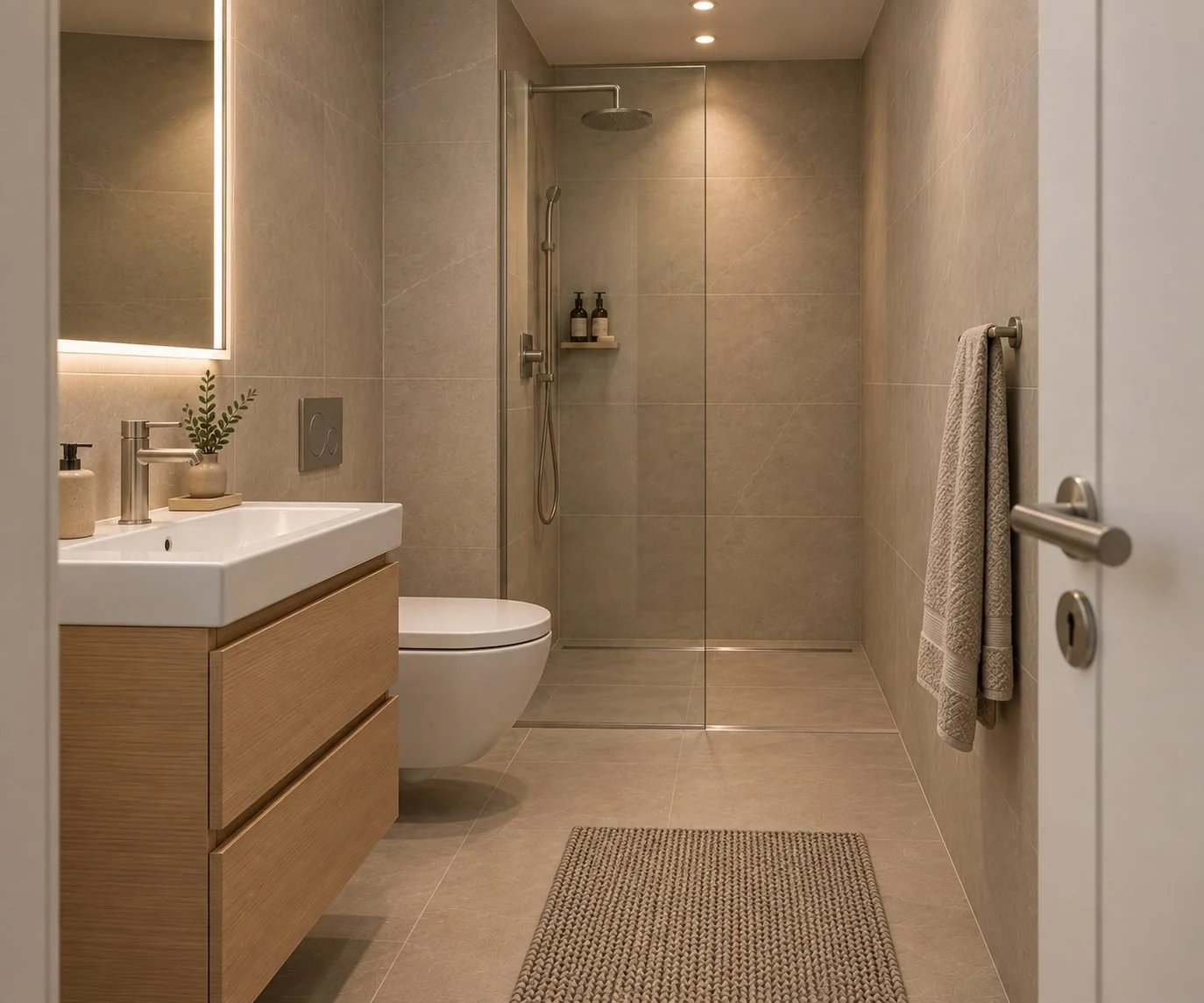 Visualisierung Bad mit Dusche, Wohnung B05