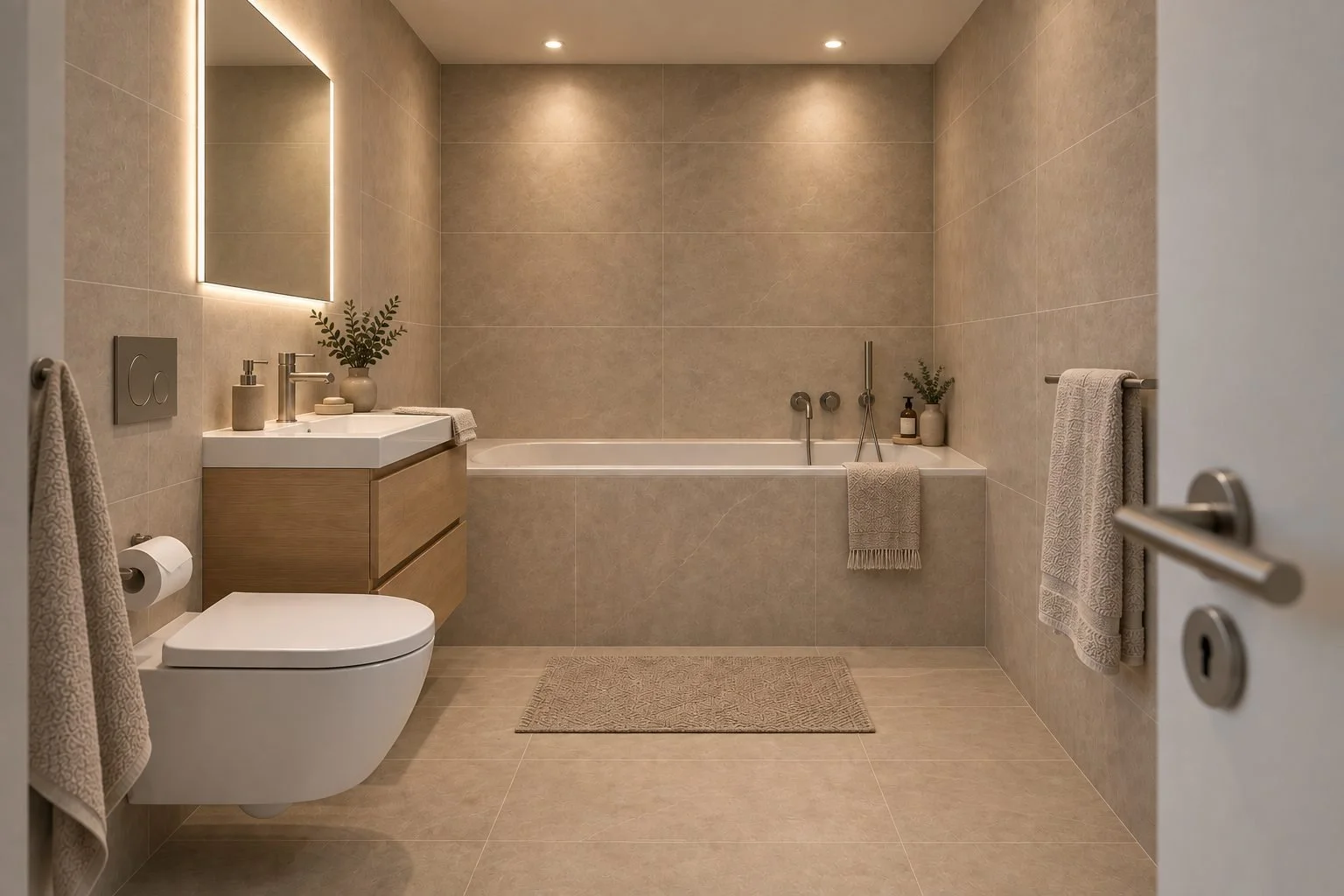 Visualisierung Bad mit Wanne, Wohnung B05