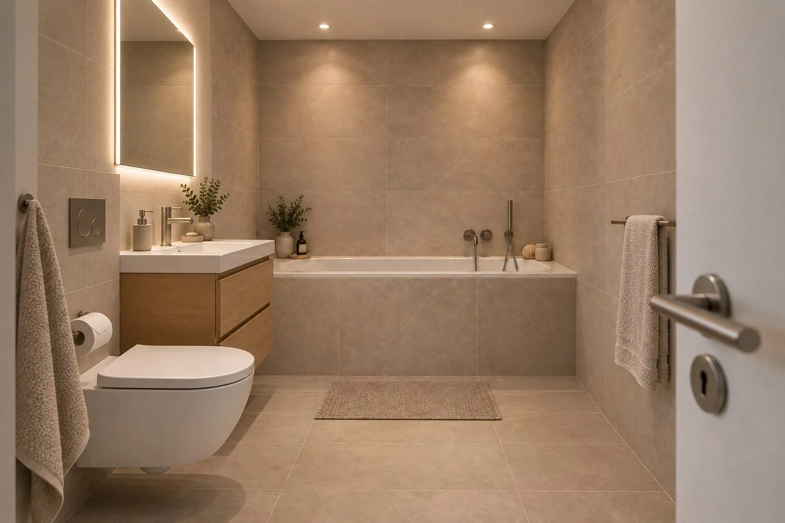 Visualisierung Bad mit Wanne, Wohnung B09