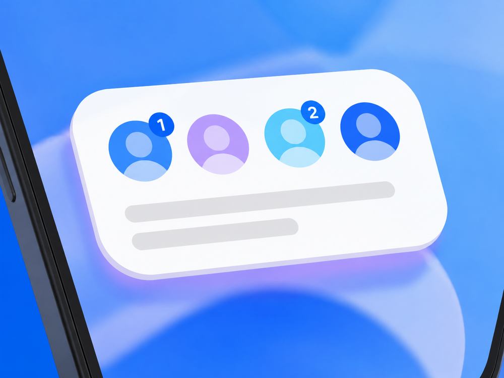 The Messenger Chat Home smart widget showing frequent contacts and unread texts on the Android home screen
