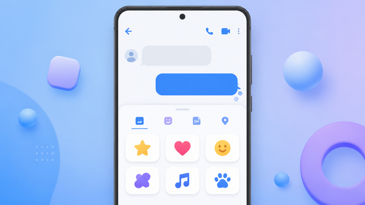 Sending free GIFs, stickers and emojis in Android texts with Messenger Chat Home