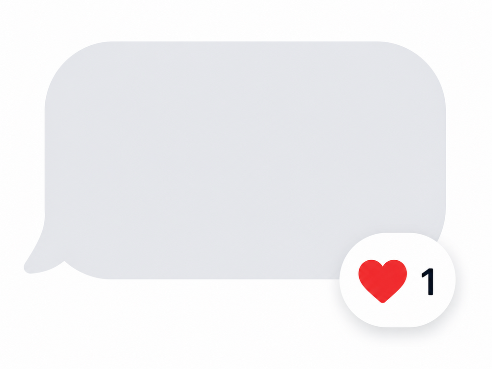 A heart reaction on a text message, part of the free expressive texting in Messenger Chat Home