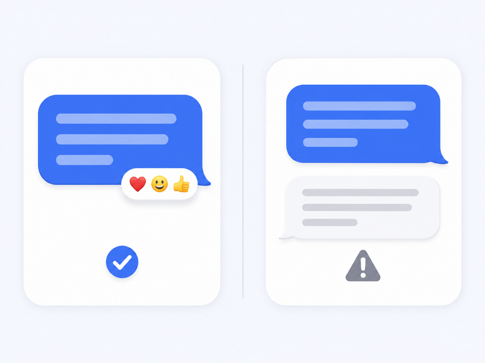 How message reactions differ over RCS and SMS, explained simply for Messenger Chat Home users