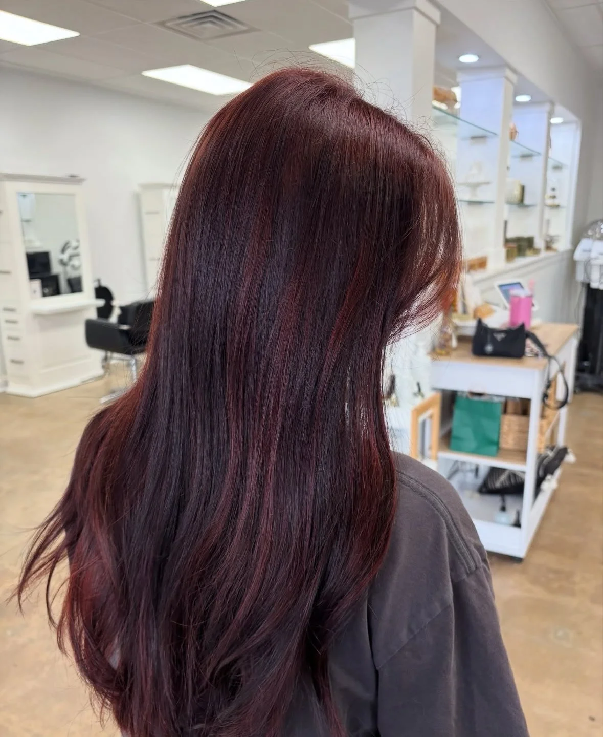 Ombre hair color example — defined root-to-tip gradient