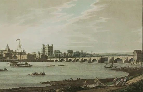 Rochester Bridge and Castle 1795
