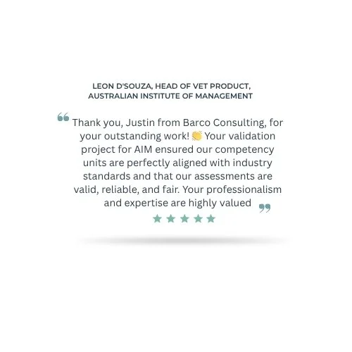 Testimonial for Training and Development