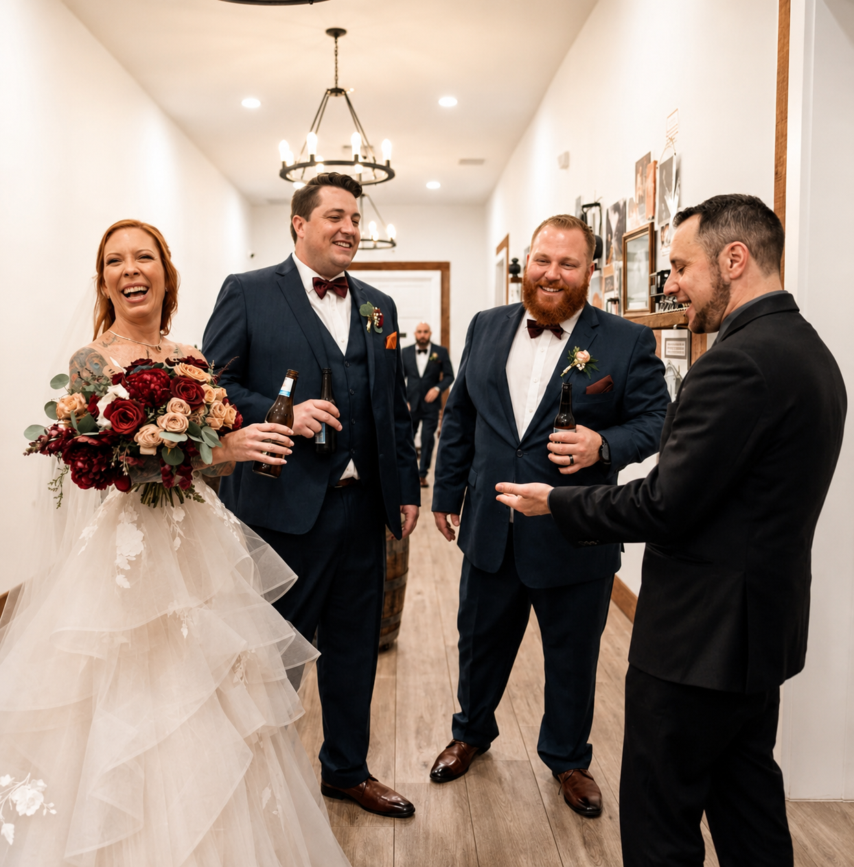 Wedding magician Ari Novick entertaining guests with interactive close-up magic during a wedding celebration in Florida.