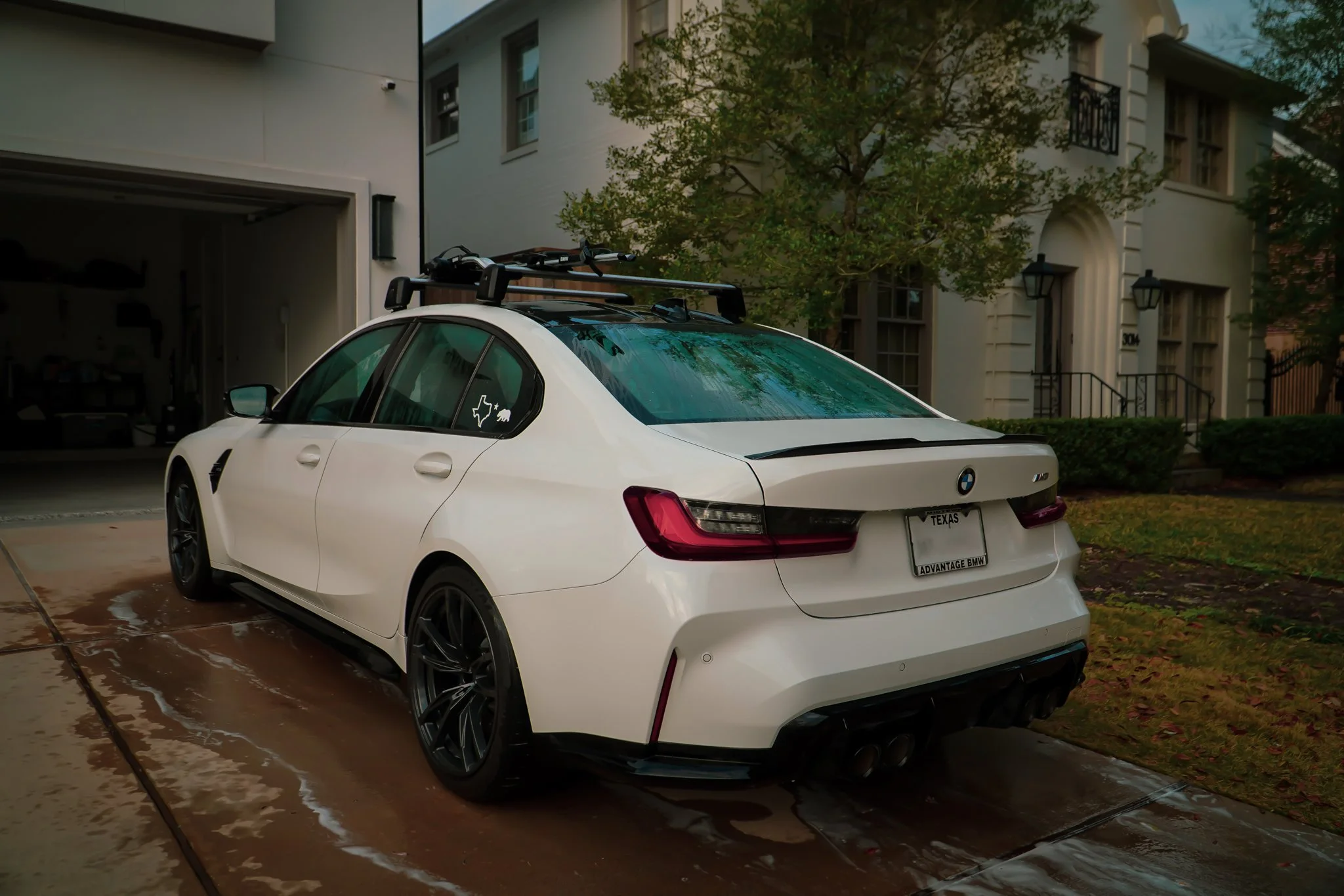 White BMW M3 after detail Houston TX