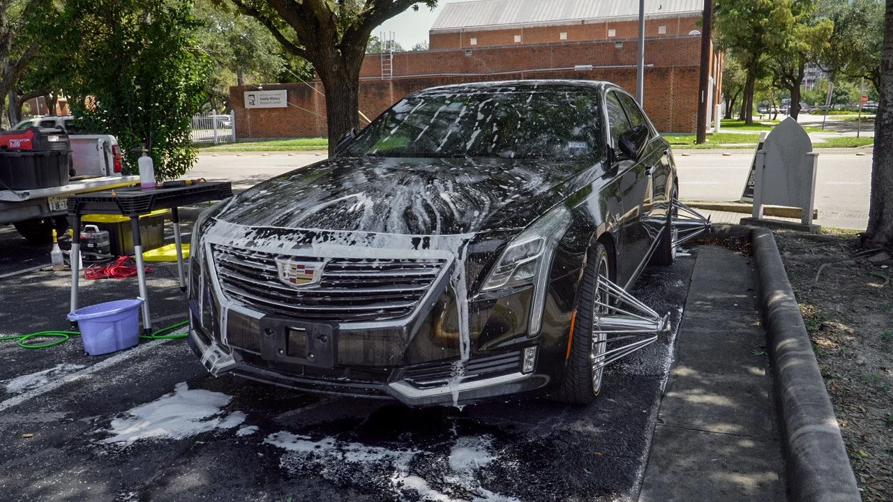 Black Cadillac CT6 after detail Houston TX
