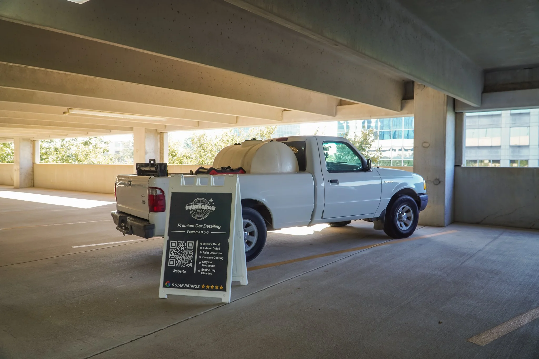 Aqua Mobile Service work truck Houston TX