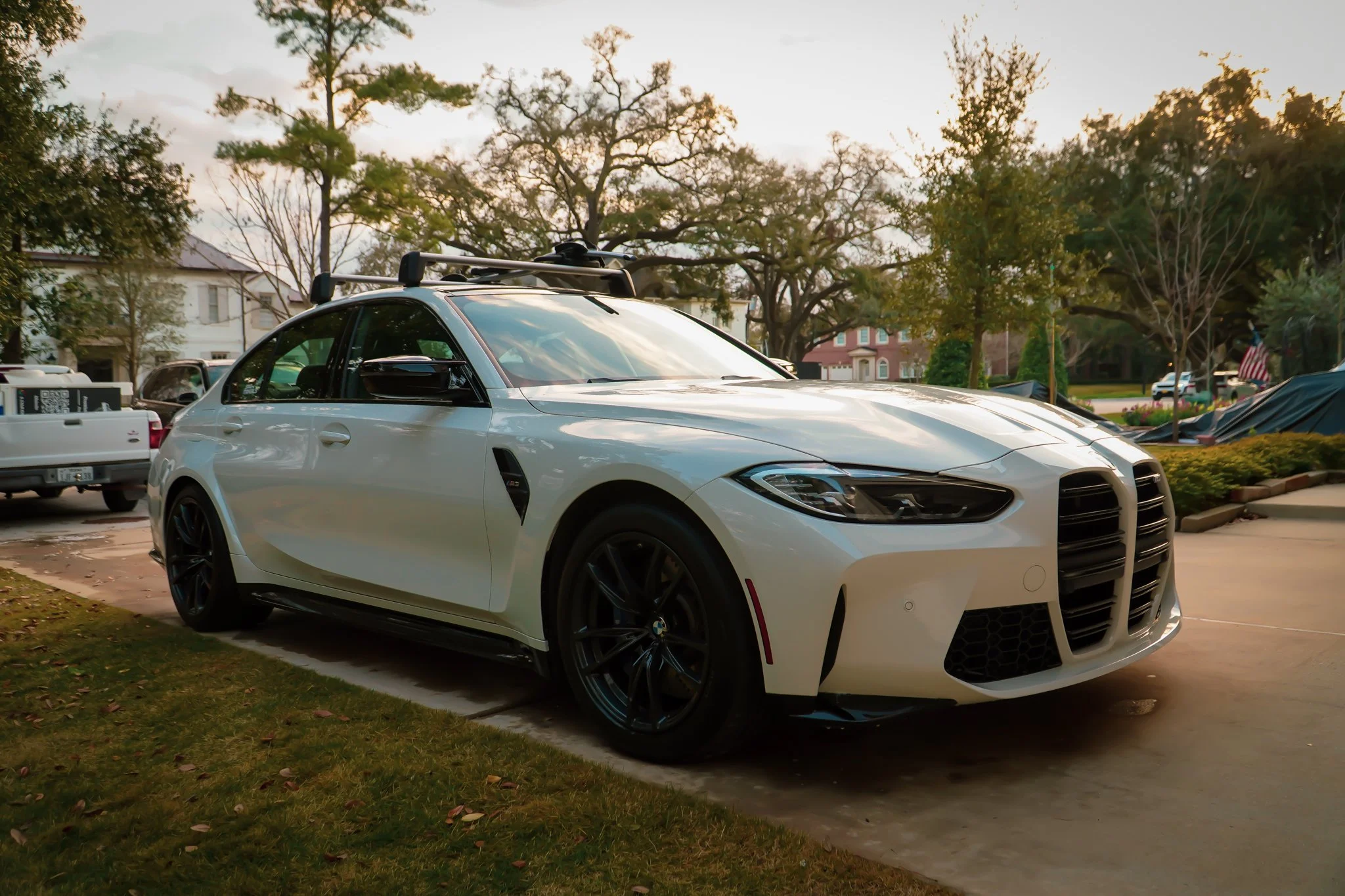 White BMW M3 detail Houston TX