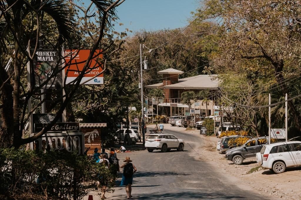 a downtown nosara street scene