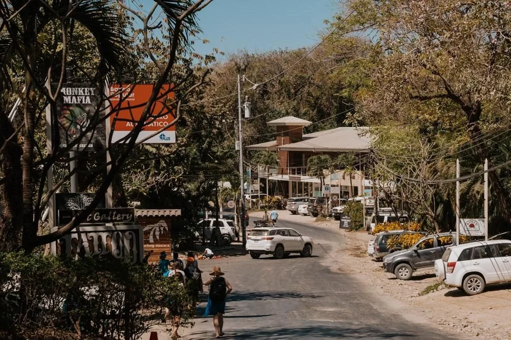 a downtown nosara street scene