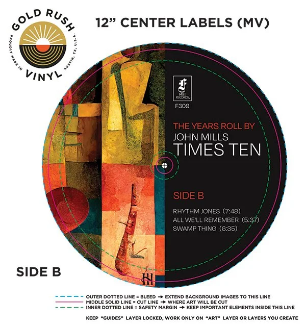 Vinyl record label — The Years Roll By — John Mills Times Ten