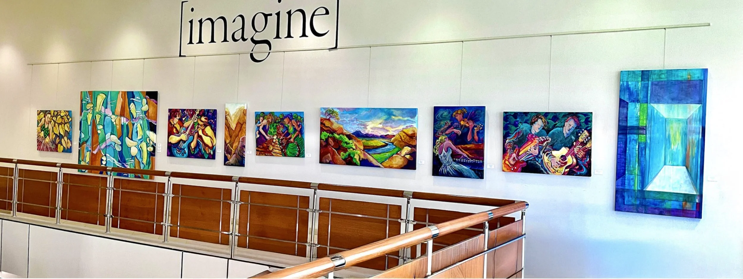 Gallery wall at Round Rock Campus — The Big Show installation