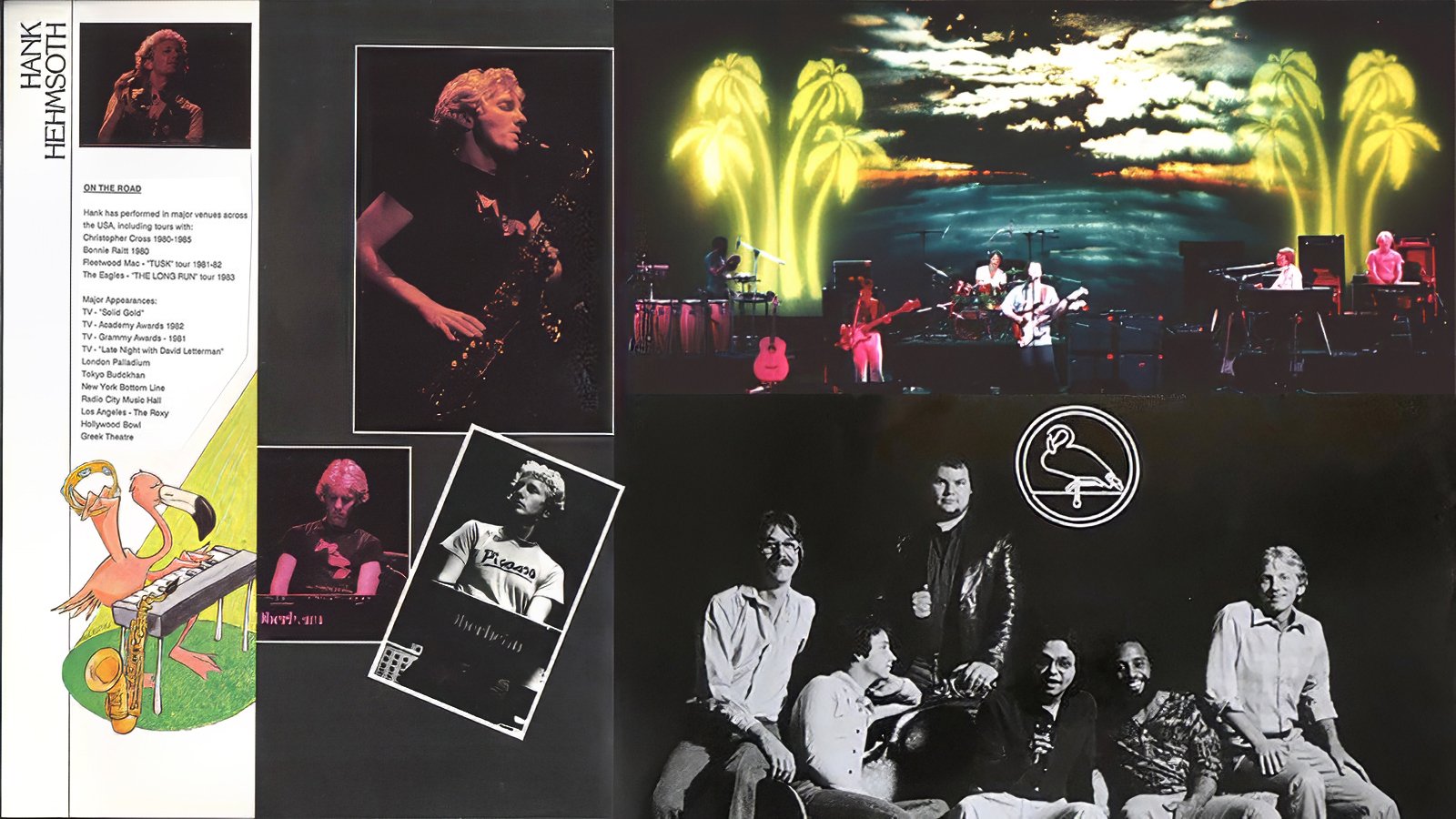 The Grammy and Academy Award-winning Christopher Cross band, featuring jazz pianist Hank Hehmsoth. This photo captures Hank’s collaboration with Cross, whose iconic music has left a lasting impact on pop and jazz fusion, bringing together rich melodies and timeless performances.