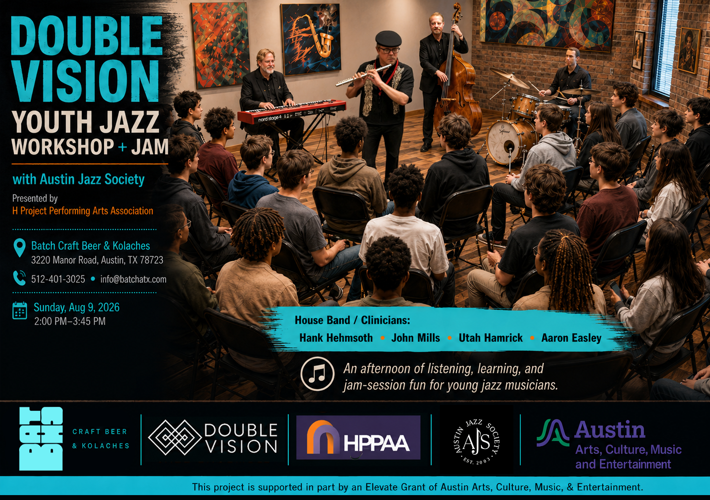 Double Vision Youth Jazz Workshop and Jam Session at Batch Craft Beer and Kolaches in Austin
