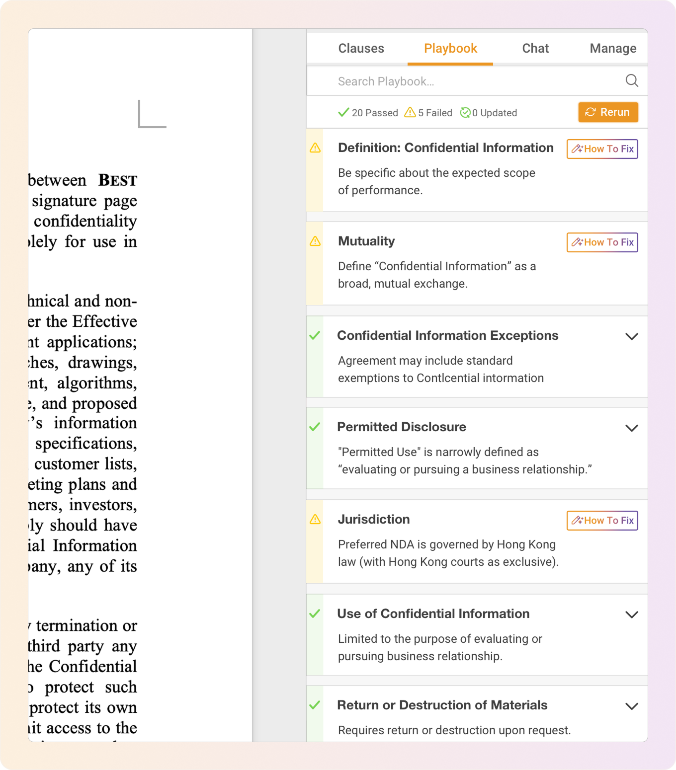 DraftPro by eBrevia product preview inside Microsoft Word