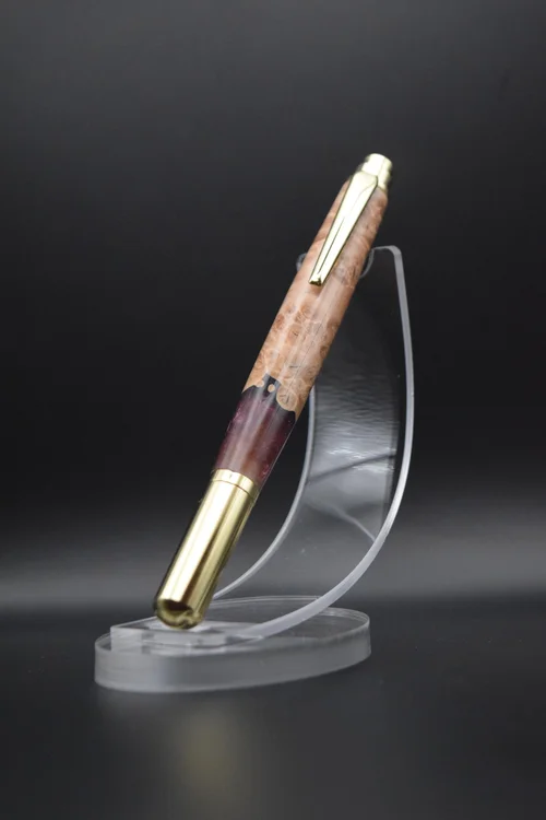 Burl and purple, gold hardware