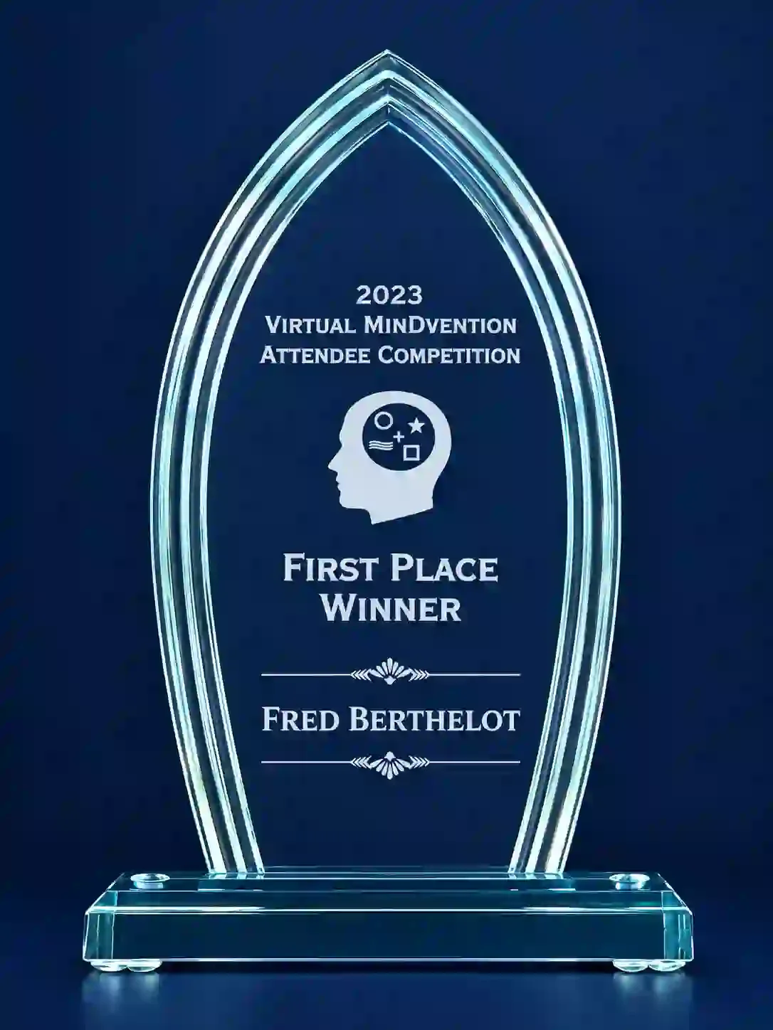 Fred Berthelot with his Best Mentalist award