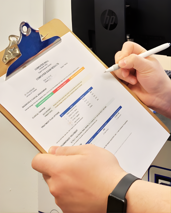 Computer Wall Clinic - clear evaluation form with organized options