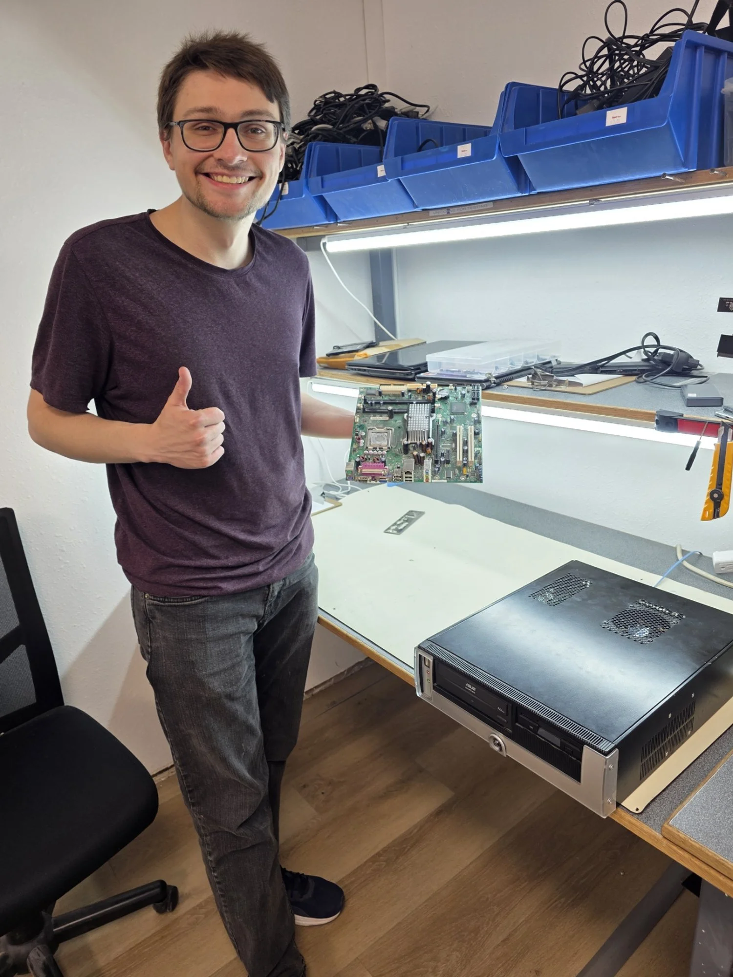 Brendan Evjen at Computer Wall