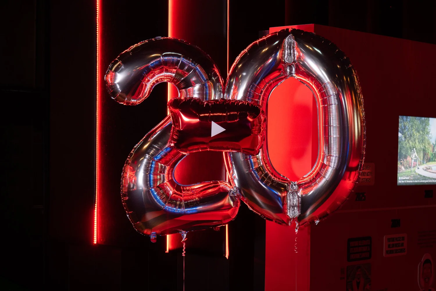 Anniversary balloons at YouTube Features 2025, photographed by Uptown Media
