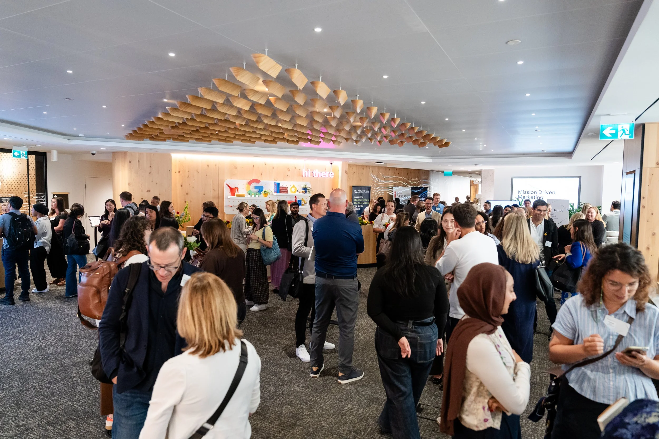 Guests networking at the Google Mission Driven Marketing reception