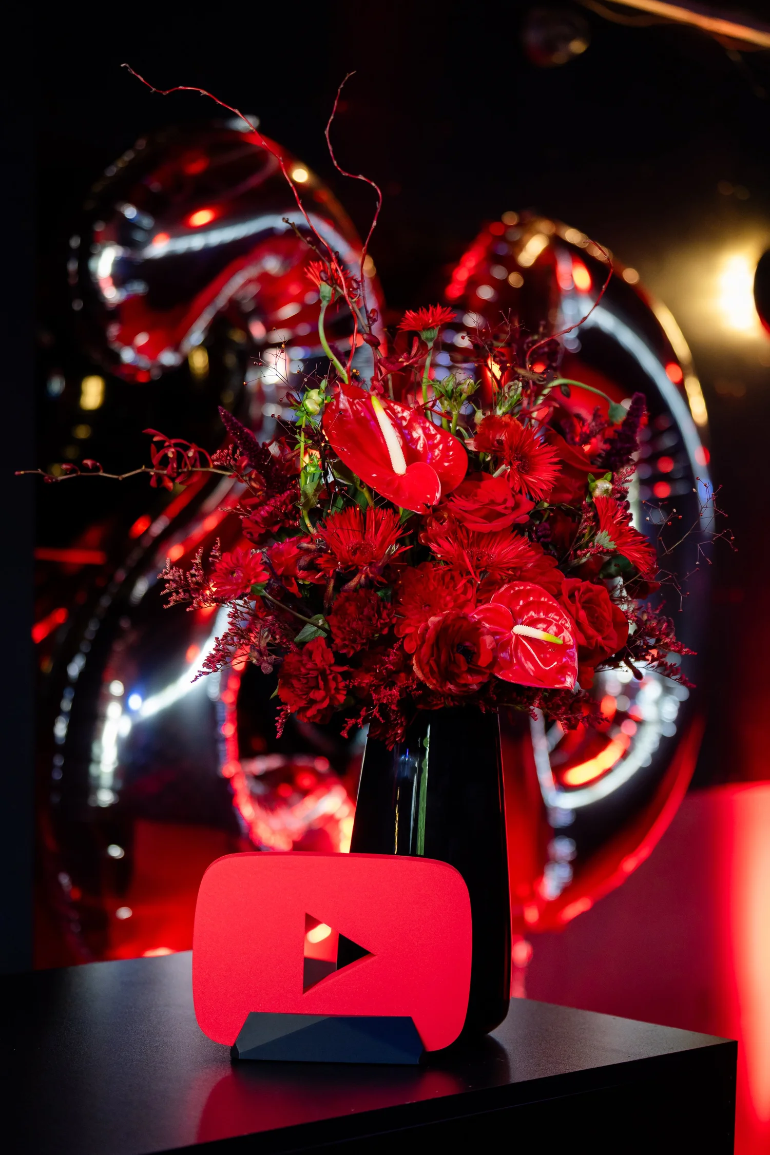 Floral details at YouTube Features 2025, photographed by Uptown Media