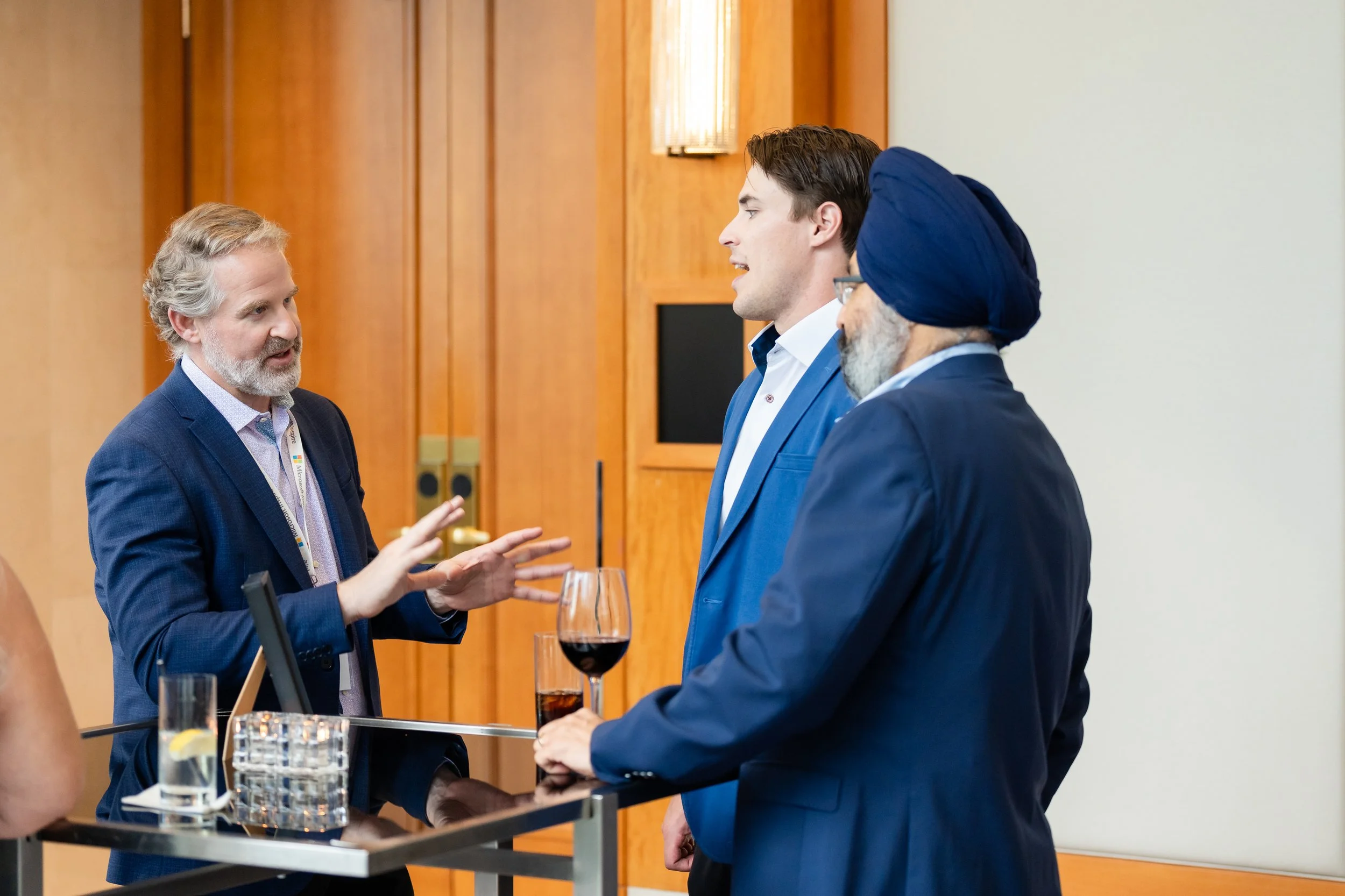 Guests networking at a corporate event